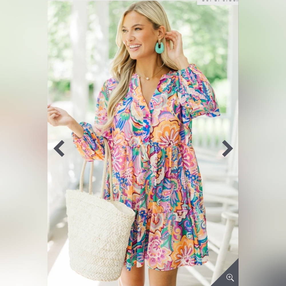 Flying Tomato Multicolor Floral Mini Dress - Pink, Orange, Purple, Blue